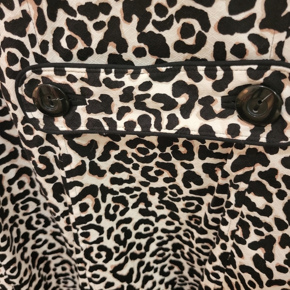 Abbie Max B & W  3/4 Length Leopard Print Cotton Jacket MED - Picture 4 of 8